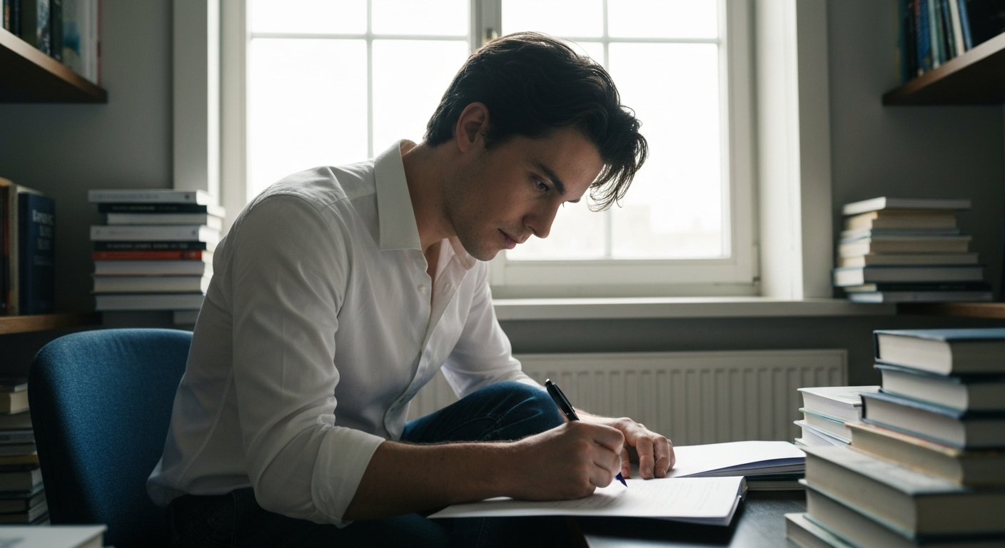 専門家が記事を書いているイメージ