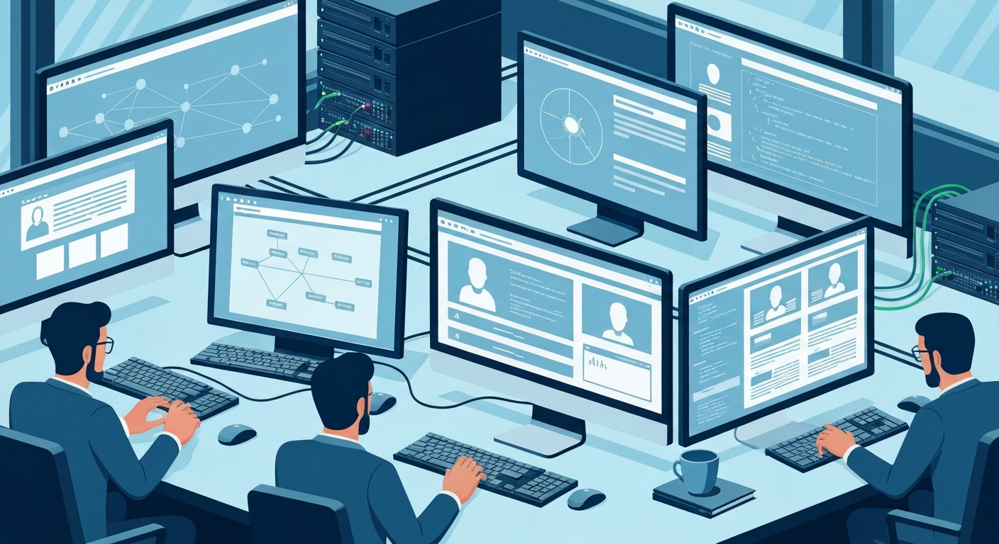 Webサイトの保守・運用をサポートするチームのイメージ。