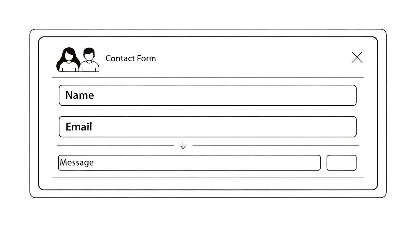 問い合わせフォームの入力項目を減らした事例を示すイラスト