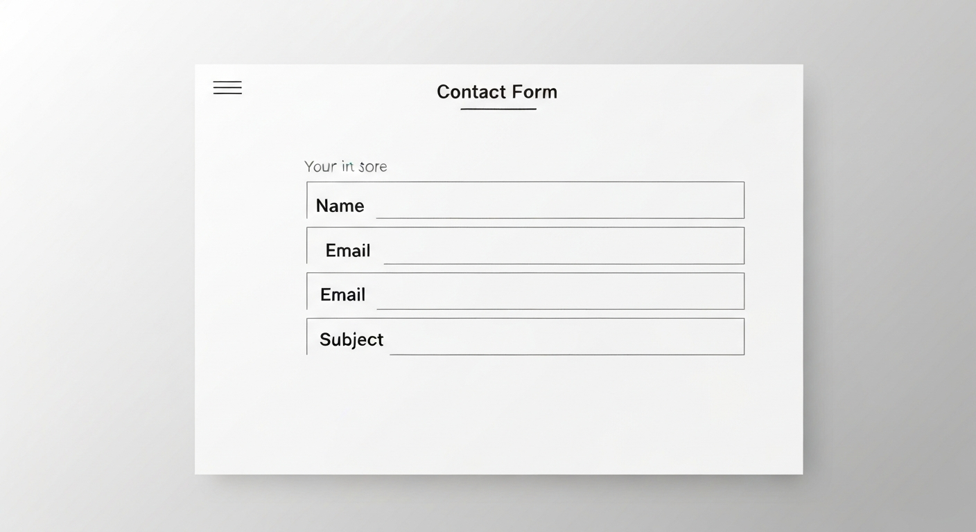入力項目が少なくシンプルな問い合わせフォームのイメージ。