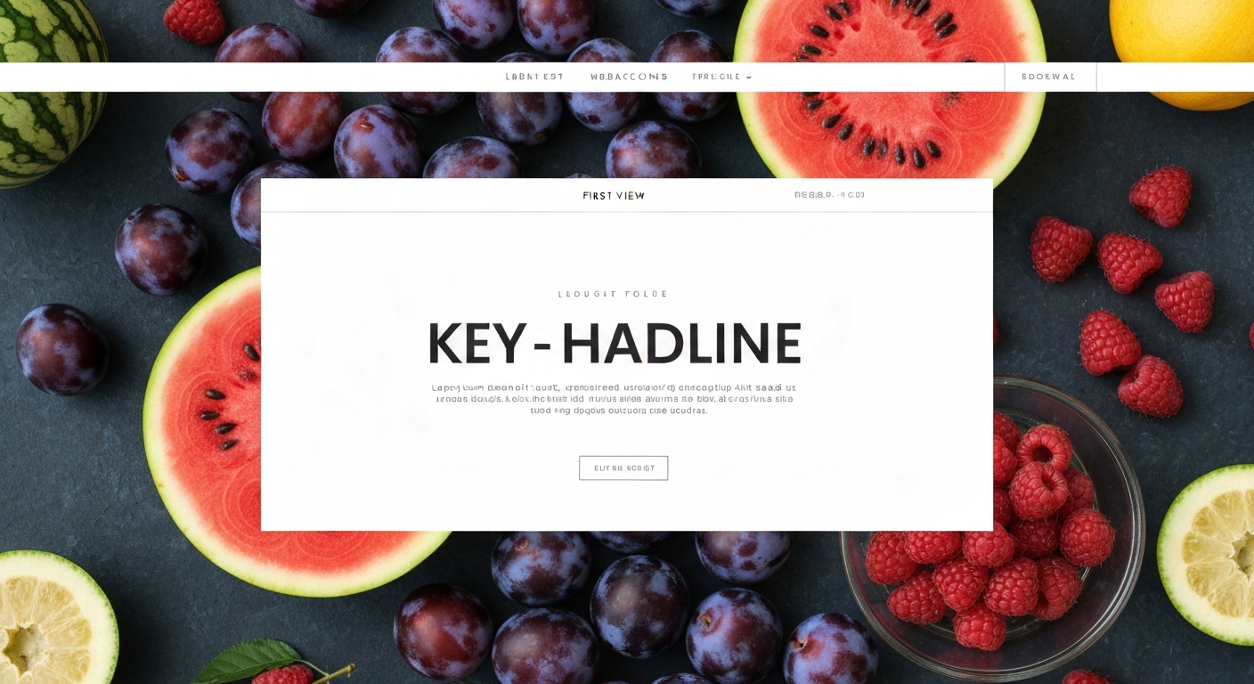 魅力的なキャッチコピーと高品質な画像が配置されたウェブサイトのファーストビューのイメージ。