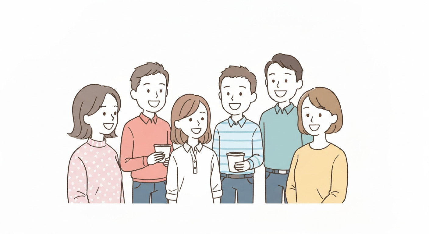 お客さんが笑顔で話しているイメージ