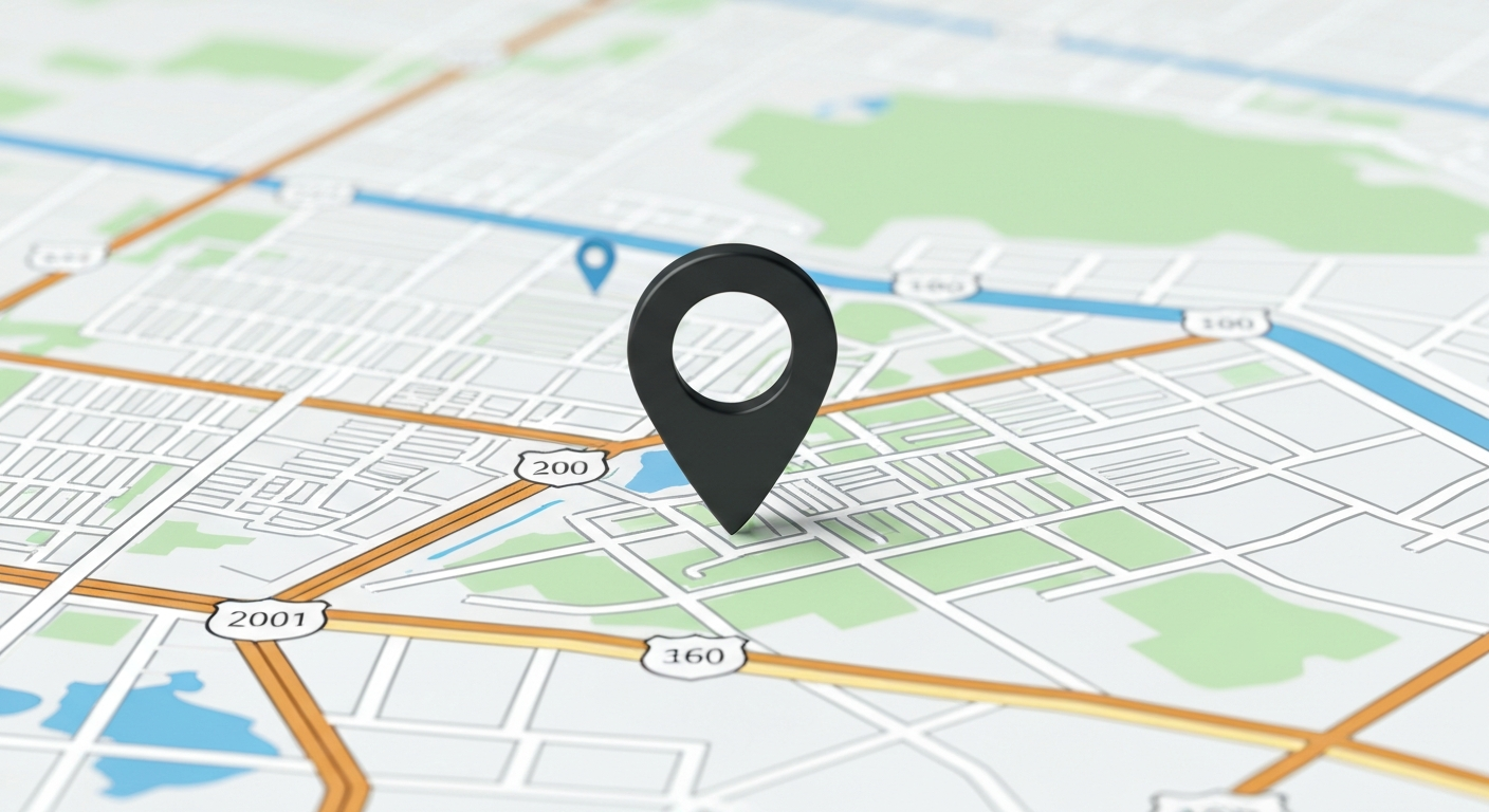 地図上にピンが立っている様子。MEO対策によって店舗が強調されているイメージ