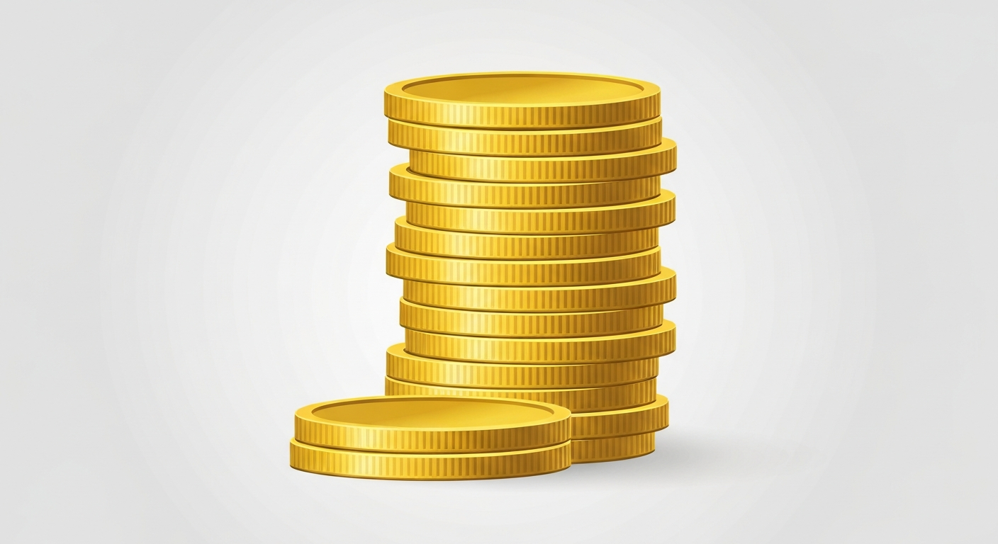 積み上げられたコインのイラスト。安定した収益をイメージさせる