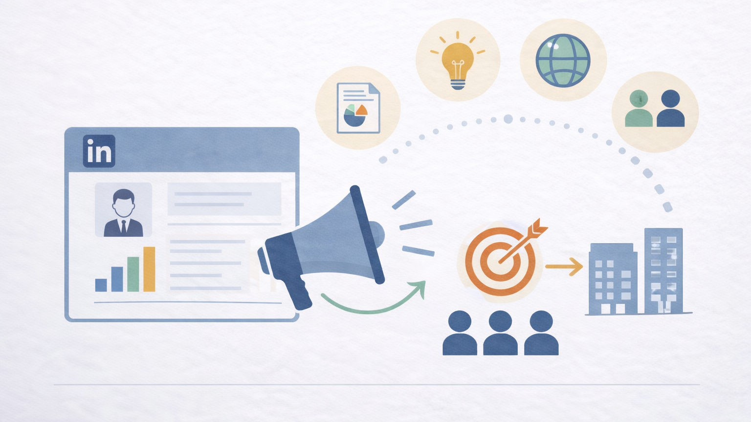 LinkedInを活用した情報発信のイメージ