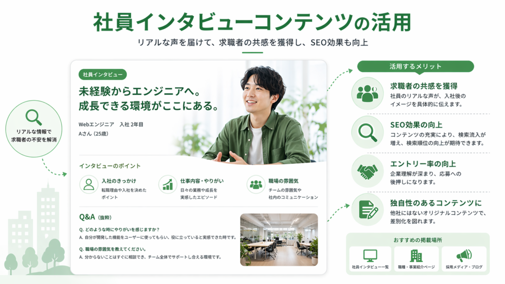社員インタビューで信頼を築く