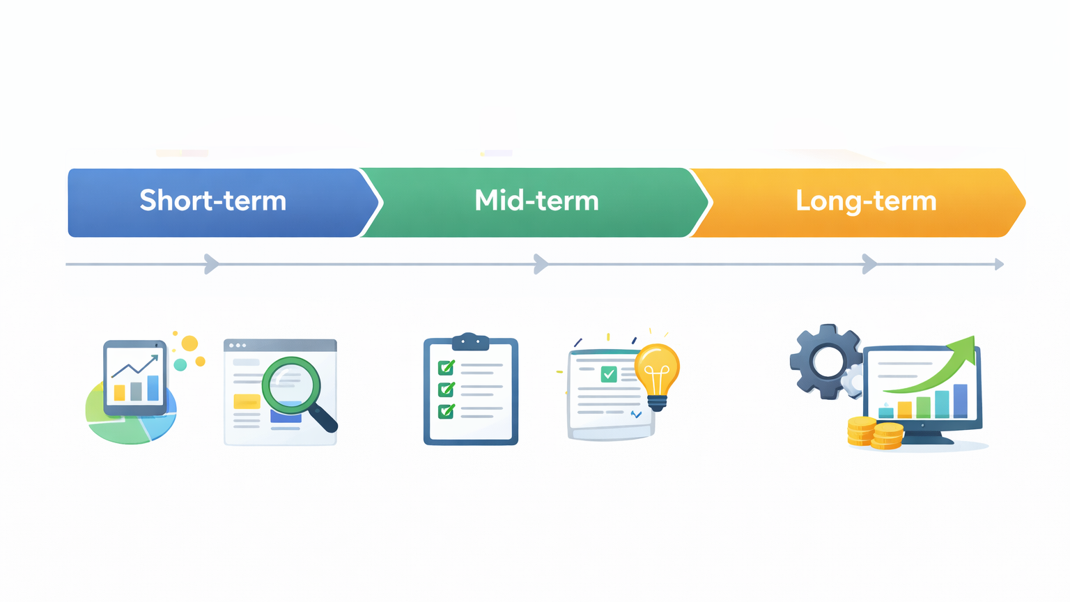 ロードマップ/ガントチャート風のイラスト