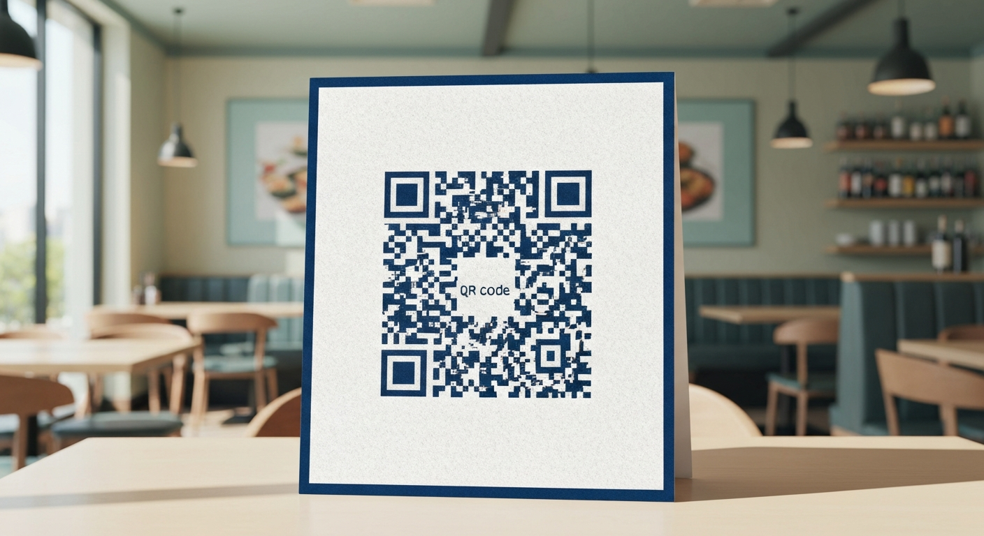 QRコードが印刷されたPOP
