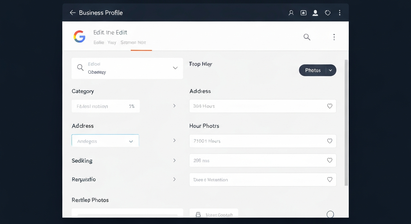 Googleビジネスプロフィールの編集画面のイメージ。