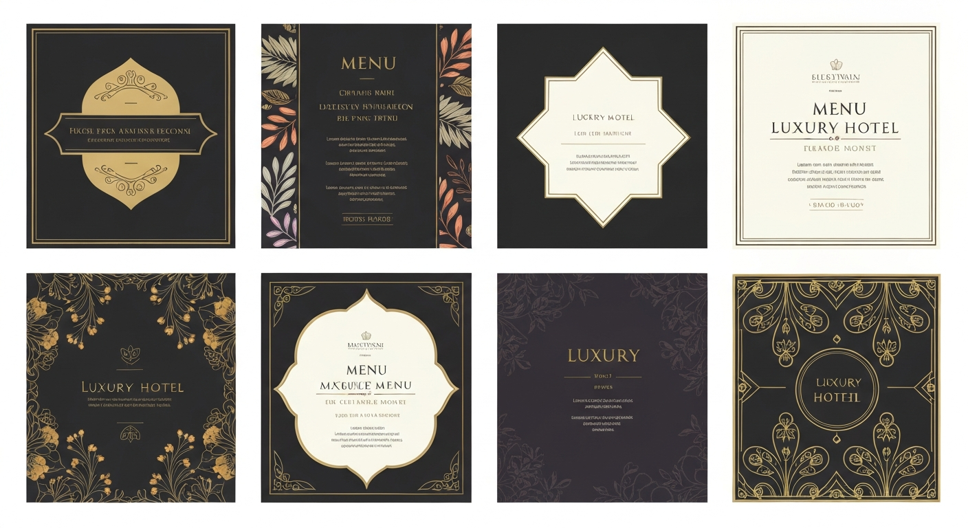 リッチメニューの様々なデザインパターン。業種やブランドイメージに合わせた例