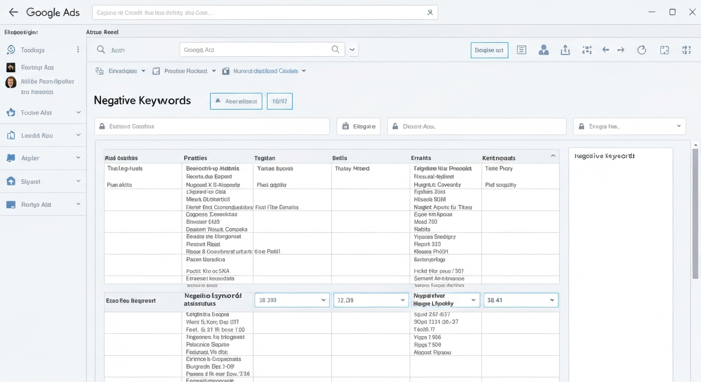 除外キーワード設定画面のスクリーンショット