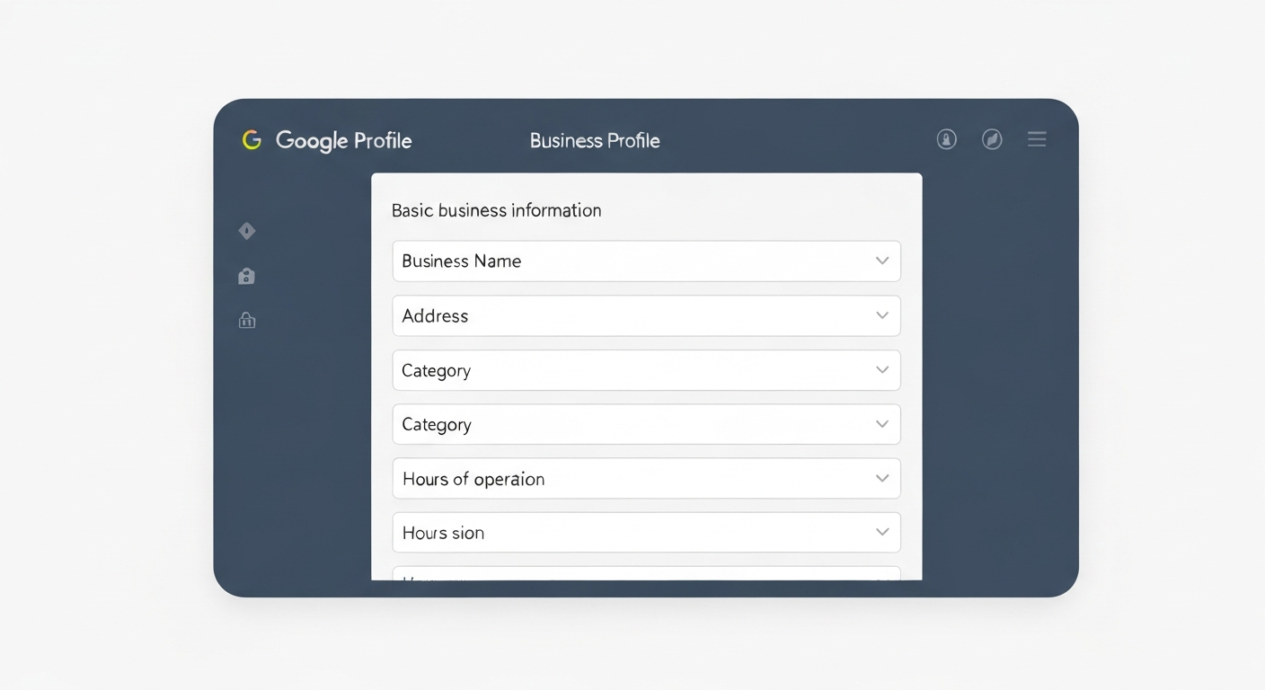 Googleビジネスプロフィールの編集画面のイメージ。基本情報を入力する様子を示す