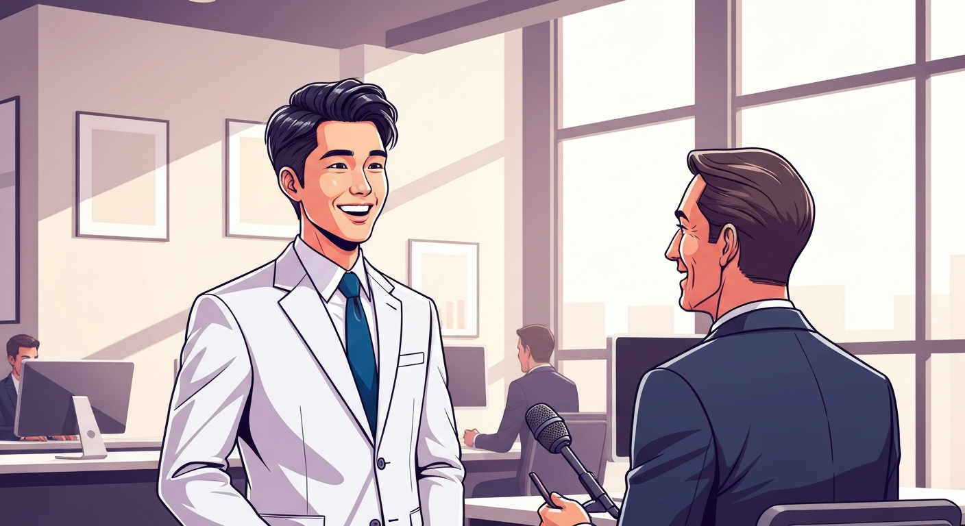 社員がインタビューに答えている様子