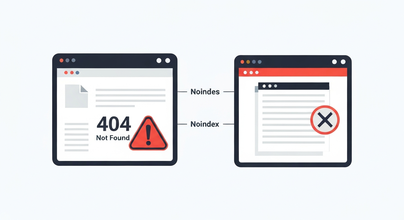 サイトマップのエラー例。404エラーやnoindexページが含まれている