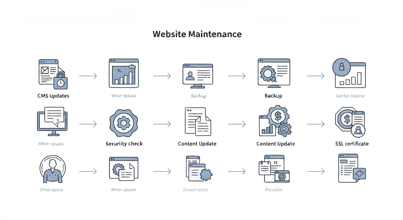 Webサイトの保守チェックリストのイラスト