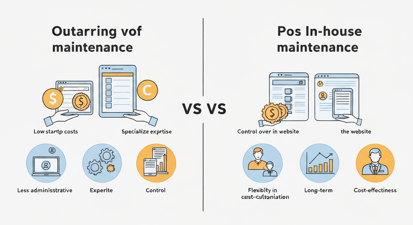 外注と内製の比較を示すイラスト