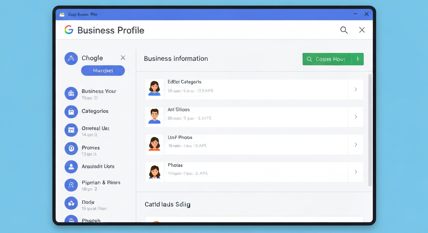 Googleビジネスプロフィールの編集画面のイメージ