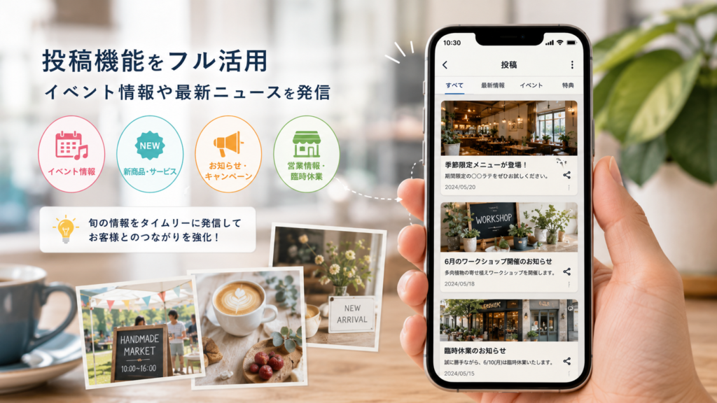 スマートフォンで投稿情報をシェア