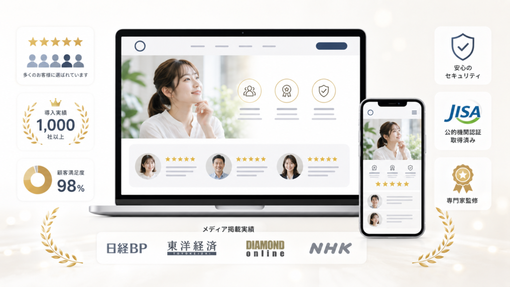 信頼感安心感を取り入れたウェブサイトイメージ