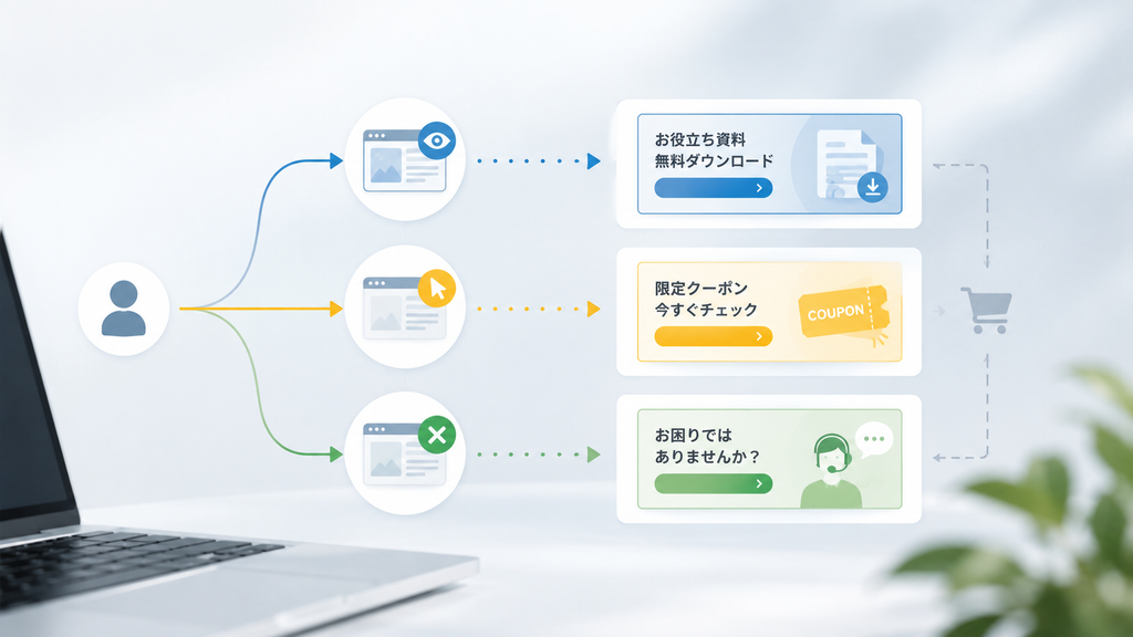 ユーザーフローと広告バナーの分析図